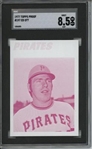 1977 Topps #197 Ed Ott 9 card progressive proof.